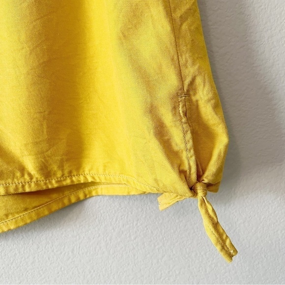 Madewell Side Tie Pull-On Shorts Greek Gold Size Large High Waisted - Picture 3 of 10
